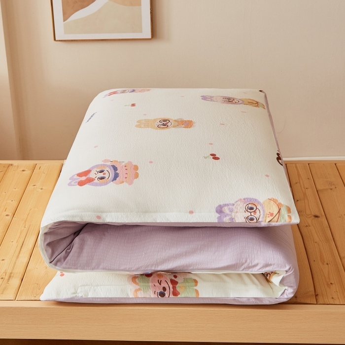 91家纺网 家纺一手货源 找家纺 小叮当家纺仓储工厂店 2025新款亲肤舒适A类云感水洗棉双层纱鱼鳞网棉花印花床褥 拉布大王