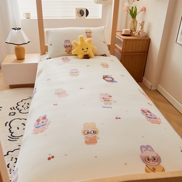 91家纺网 家纺一手货源 找家纺 小叮当家纺仓储工厂店 2025新款亲肤舒适A类云感水洗棉双层纱鱼鳞网棉花印花床褥 拉布大王