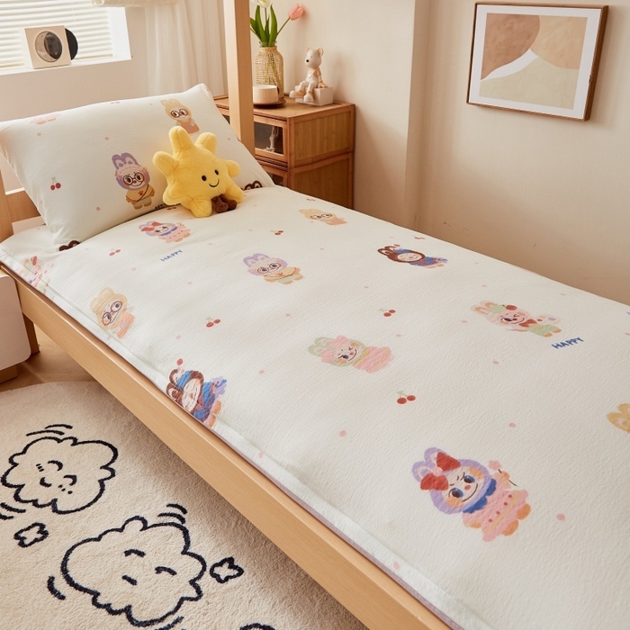 91家纺网 家纺一手货源 找家纺 小叮当家纺仓储工厂店 2025新款亲肤舒适A类云感水洗棉双层纱鱼鳞网棉花印花床褥 拉布大王