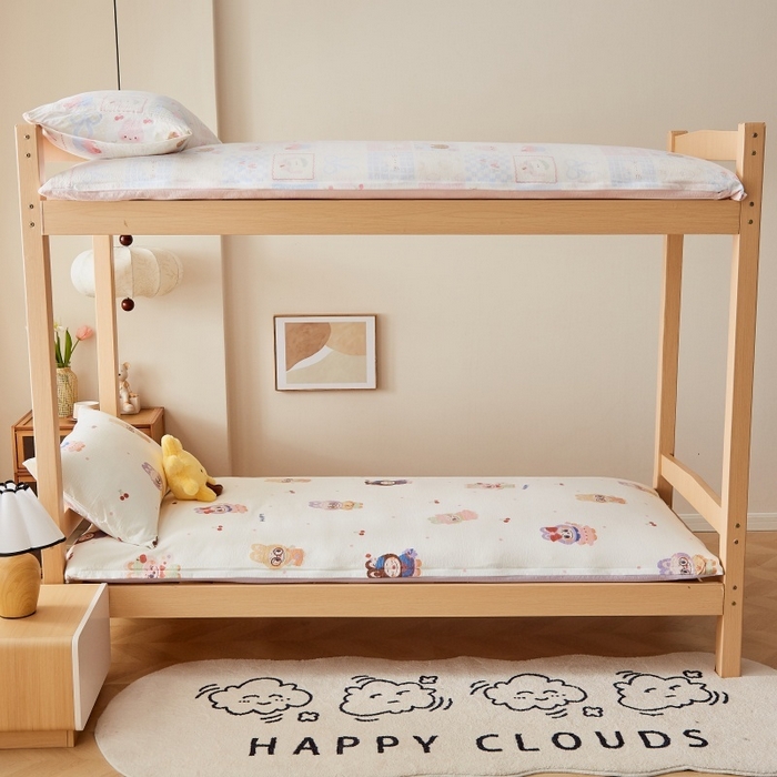 91家纺网 家纺一手货源 找家纺 小叮当家纺仓储工厂店 2025新款亲肤舒适A类云感水洗棉双层纱鱼鳞网棉花印花床褥 拉布大王