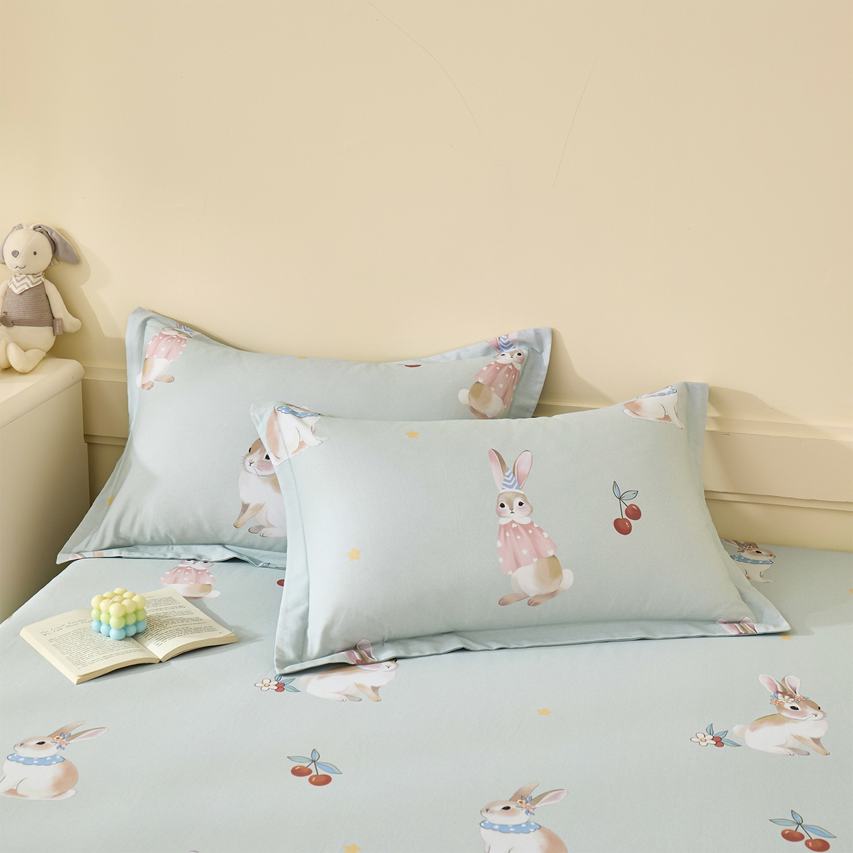 91家纺网 家纺一手货源 找家纺 元元家居（元元被业） 2025秋冬新款全棉纯棉磨毛印花单床单 小萌免