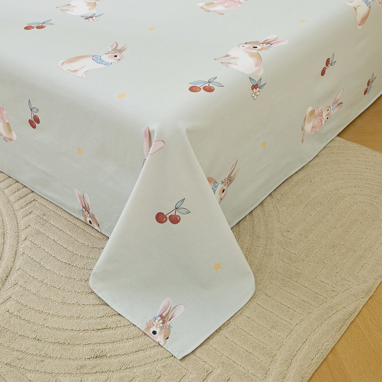 91家纺网 家纺一手货源 找家纺 元元家居（元元被业） 2025秋冬新款全棉纯棉磨毛印花单床单 小萌免