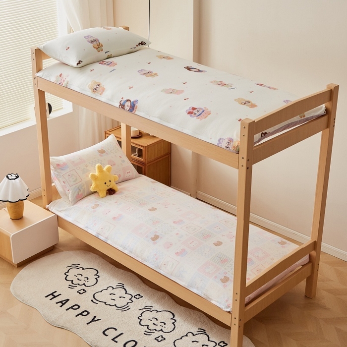 91家纺网 家纺一手货源 找家纺 小叮当家纺仓储工厂店 2025新款亲肤舒适A类云感水洗棉双层纱鱼鳞网棉花印花床褥 奶油块块