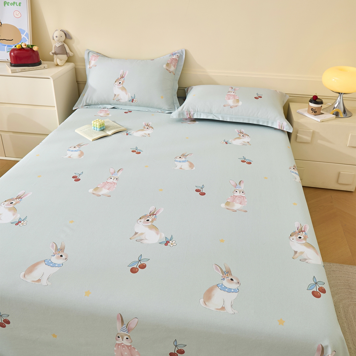 91家纺网 家纺一手货源 找家纺 元元家居（元元被业） 2025秋冬新款全棉纯棉磨毛印花单床单 小萌免