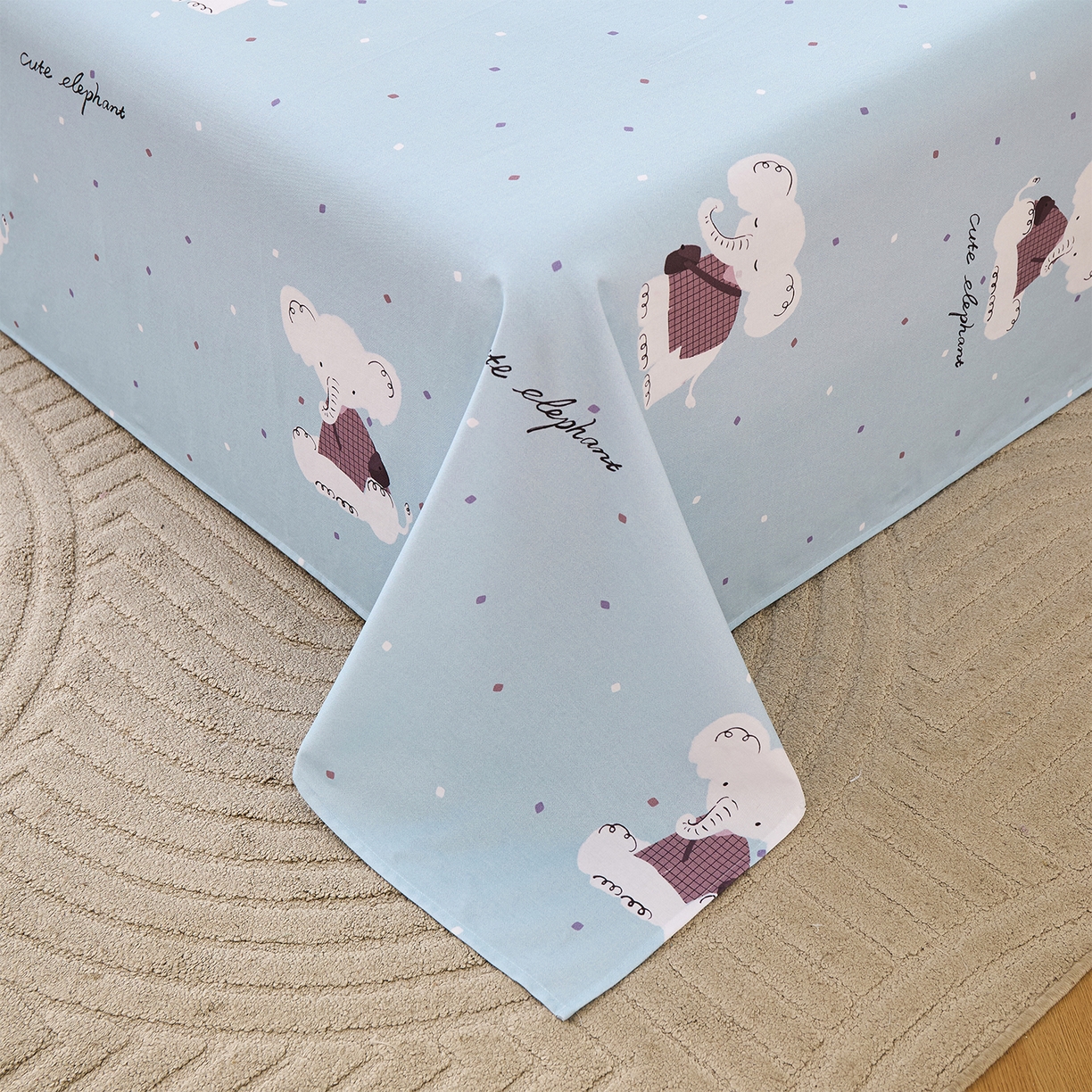 91家纺网 家纺一手货源 找家纺 元元家居（元元被业） 2025秋冬新款全棉纯棉磨毛印花单床单 小奶象