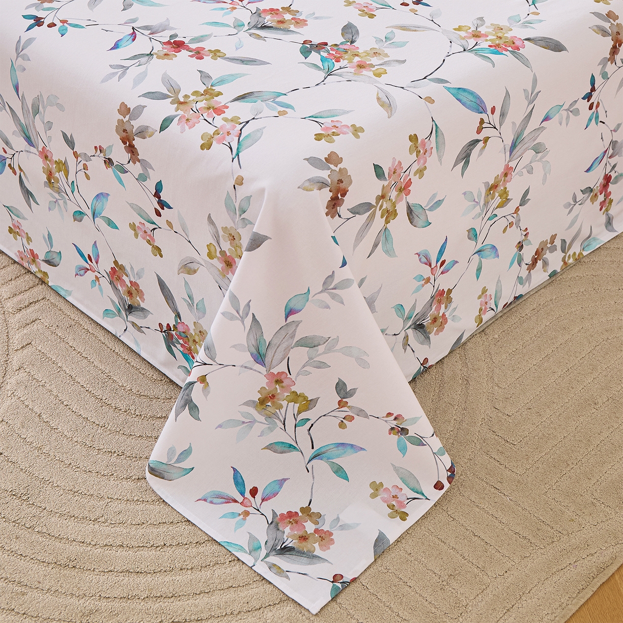 91家纺网 家纺一手货源 找家纺 元元家居（元元被业） 2025秋冬新款全棉纯棉磨毛印花单床单 云季花盟