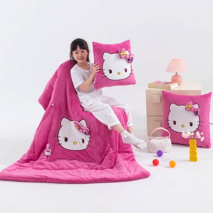 91家纺网 家纺一手货源 找家纺 （总）照世家纺 2025新款牛奶绒立体三丽鸥抱枕被