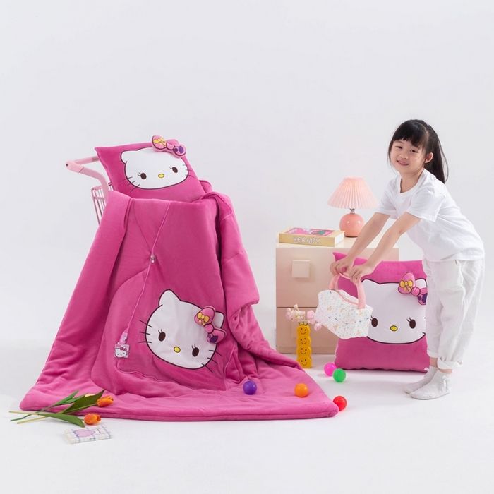 91家纺网 家纺一手货源 找家纺 （总）照世家纺 2025新款牛奶绒立体三丽鸥抱枕被