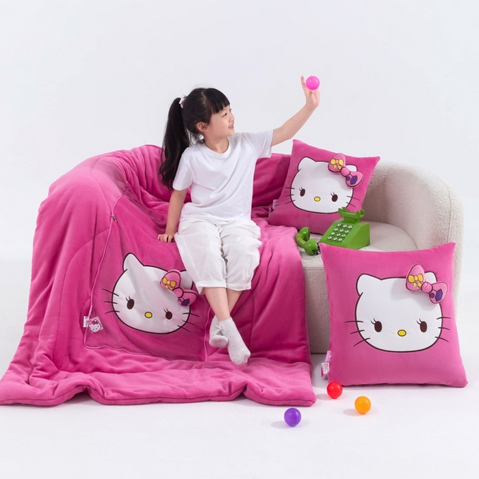 91家纺网 家纺一手货源 找家纺 （总）照世家纺 2025新款牛奶绒立体三丽鸥抱枕被