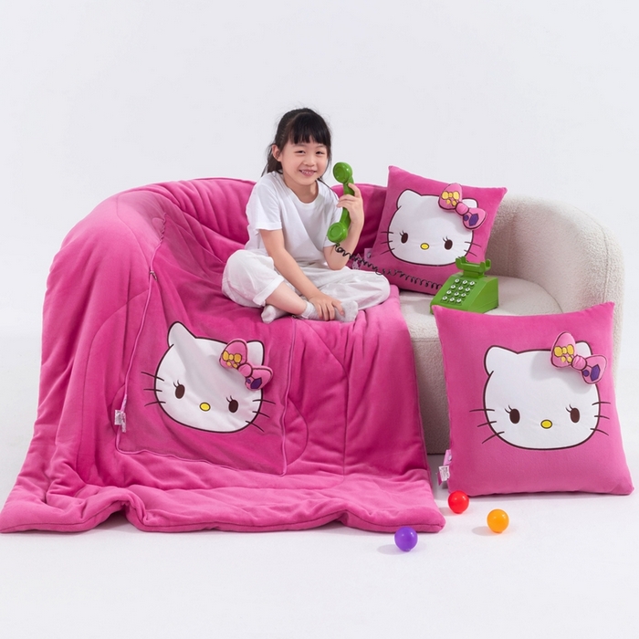 91家纺网 家纺一手货源 找家纺 （总）照世家纺 2025新款牛奶绒立体三丽鸥抱枕被