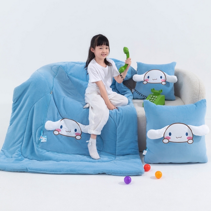 照世家纺 2025新款牛奶绒立体三丽鸥抱枕被 玉桂狗