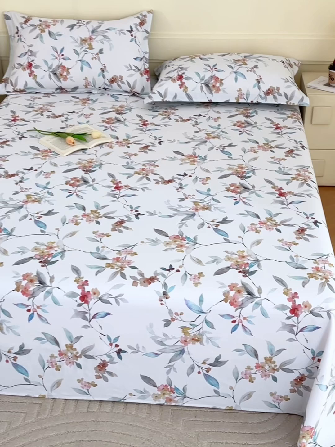 91家纺网 家纺一手货源 找家纺 元元家居（元元被业） 2025秋冬新款全棉纯棉磨毛印花单床单 云季花盟