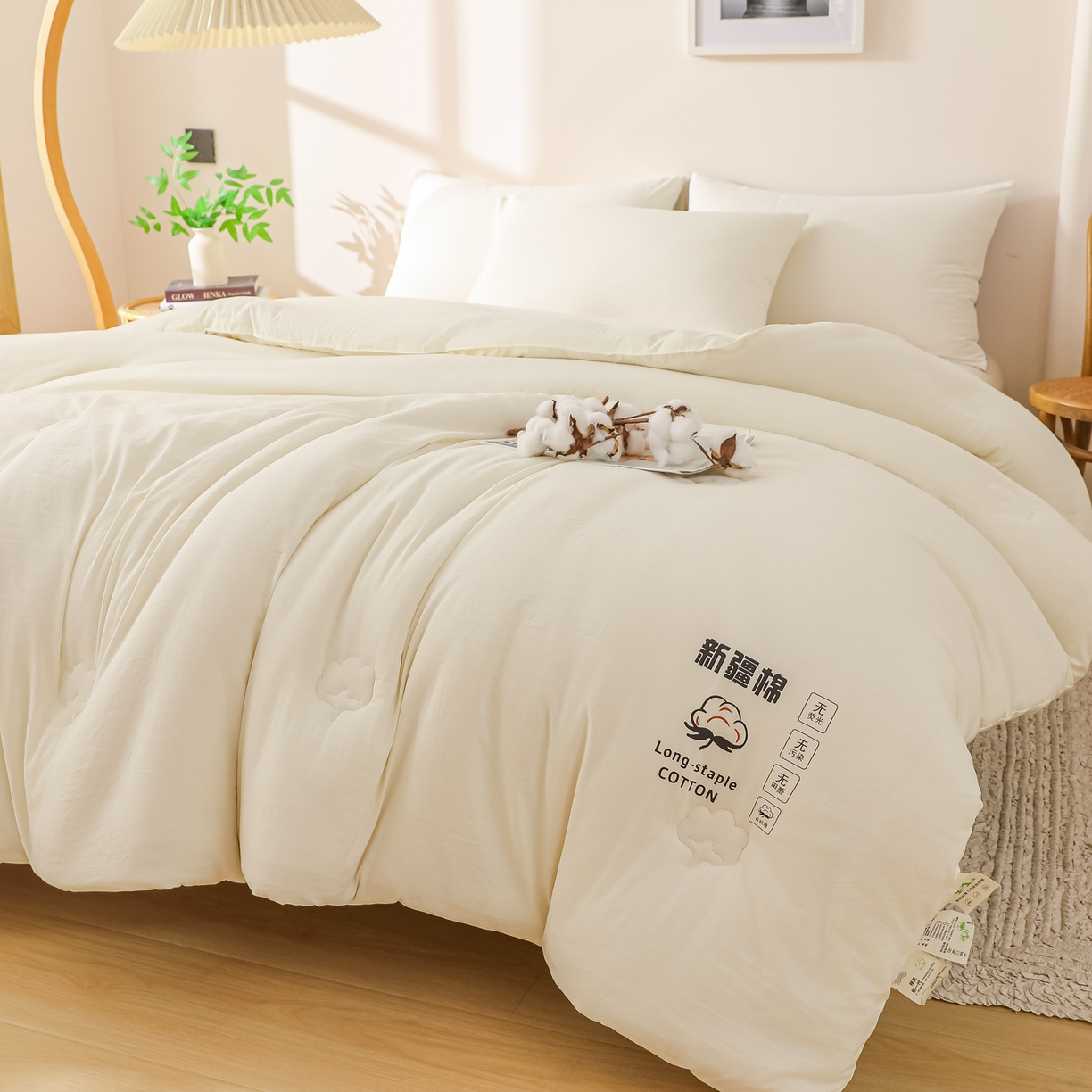 91家纺网 家纺一手货源 找家纺 （总）小叮当家纺仓储工厂店 2025新款A类水洗棉新疆棉花全棉纯棉被无印风冬被加厚保暖被子被芯四季通用
