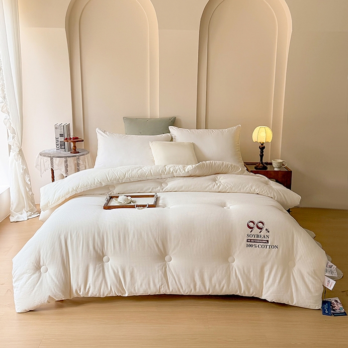 91家纺网 家纺一手货源 找家纺 （总）兰芯纭 2025新款A类99%纯棉提花大豆被（AB）版被子被芯