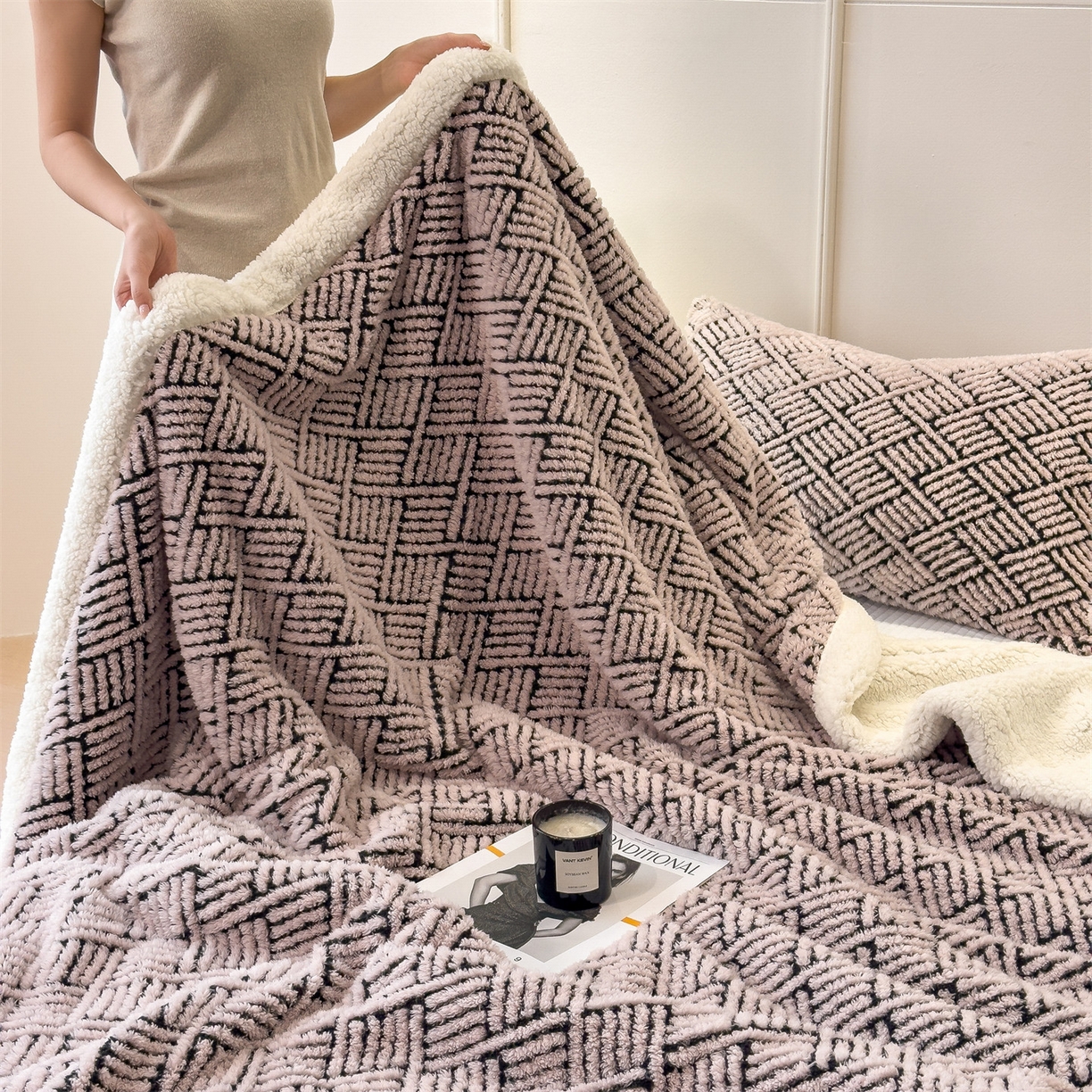 91家纺网 家纺一手货源 找家纺 （总）乐家欣 2025新款双面暖绒毛毯