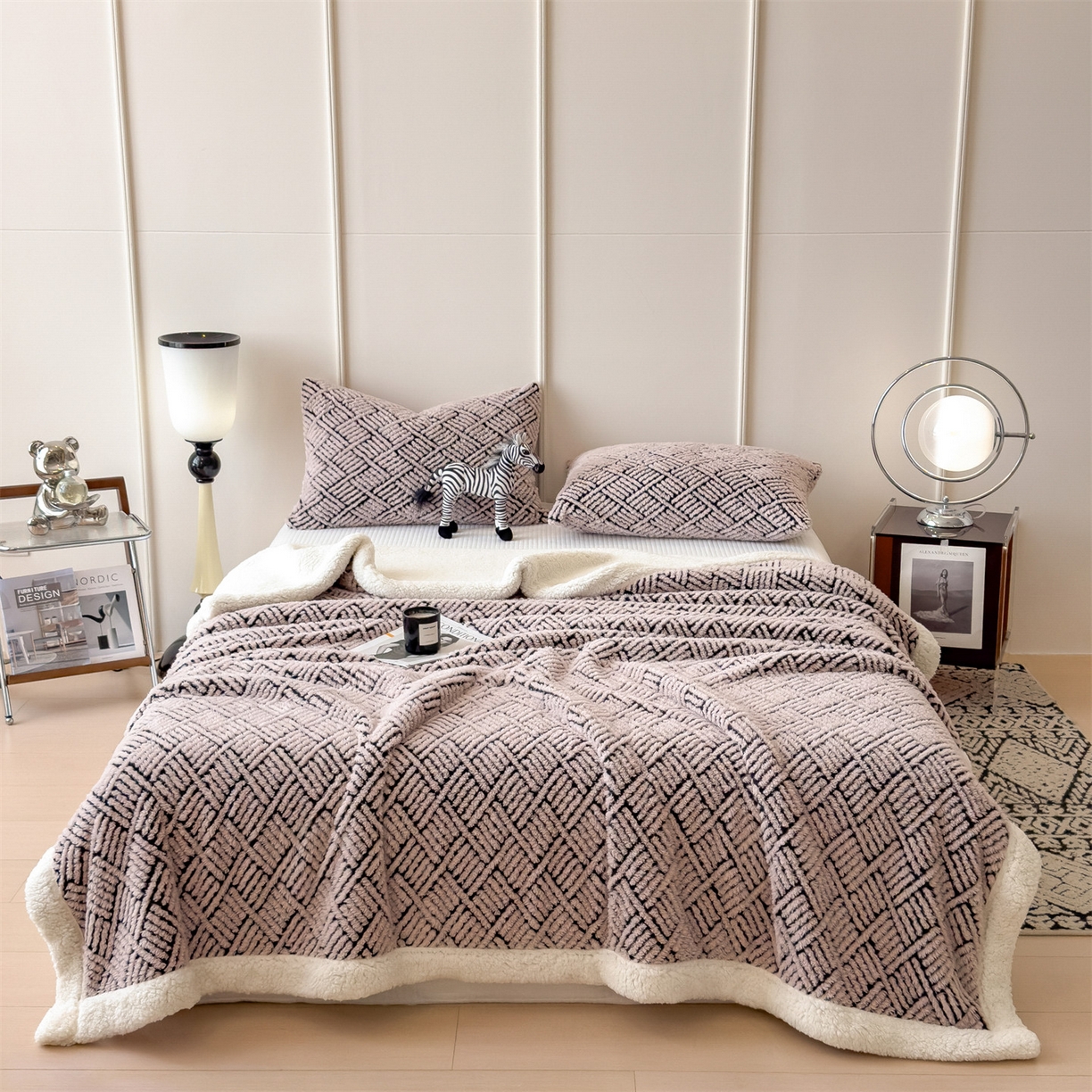 91家纺网 家纺一手货源 找家纺 （总）乐家欣 2025新款双面暖绒毛毯