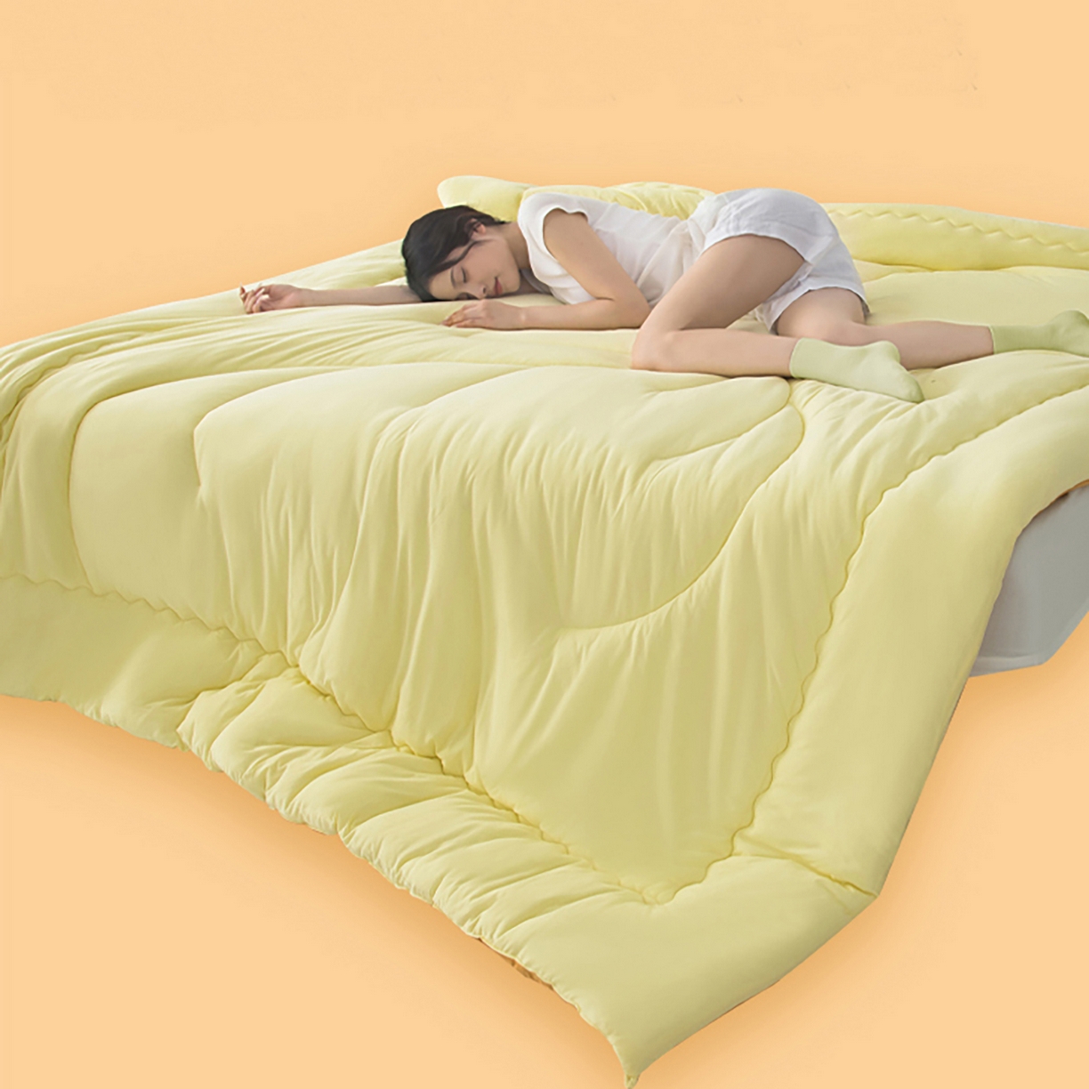 91家纺网 家纺一手货源 找家纺 （总）兰芯纭 2025新款A类针织大豆被被子被芯-一路（鹿）有你