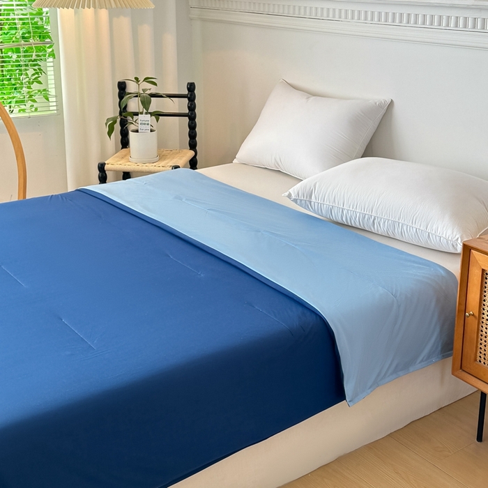 91家纺网 家纺一手货源 找家纺 小叮当家纺仓储工厂店 2025春夏新款亚朵同款夏季被子锦纶双感深睡被夏被夏凉被空调被pro2.0 深睡蓝