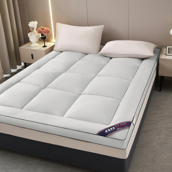 91家纺网 家纺一手货源 找家纺 小叮当家纺仓储工厂店 2025新款加厚立体整张棉酒店学生床垫抗菌云尚亲肤软床垫垫子 山峰灰