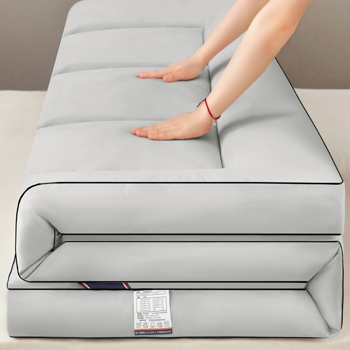 91家纺网 家纺一手货源 找家纺 小叮当家纺仓储工厂店 2025新款加厚立体整张棉酒店学生床垫抗菌云尚亲肤软床垫垫子 山峰灰