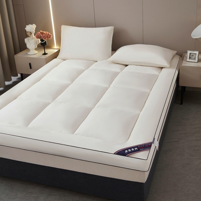 91家纺网 家纺一手货源 找家纺 小叮当家纺仓储工厂店 2025新款加厚立体整张棉酒店学生床垫抗菌云尚亲肤软床垫垫子 山峰白