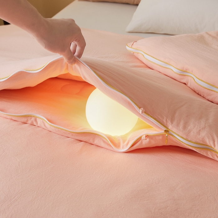 91家纺网 家纺一手货源 找家纺 小叮当家纺仓储工厂店 2025新款原棉大豆被子母扣拉链二合一被被子被芯 玉色