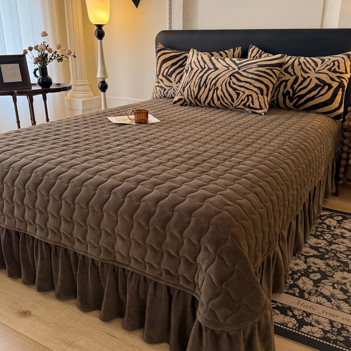 91家纺网 家纺一手货源 找家纺 （总）金盛皇朝家纺 2025新款高克重美拉德牛奶绒床单床盖单件三件四件套