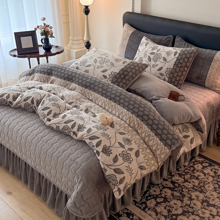 91家纺网 家纺一手货源 找家纺 （总）金盛皇朝家纺 2025新款高克重美拉德牛奶绒床单床盖单件三件四件套