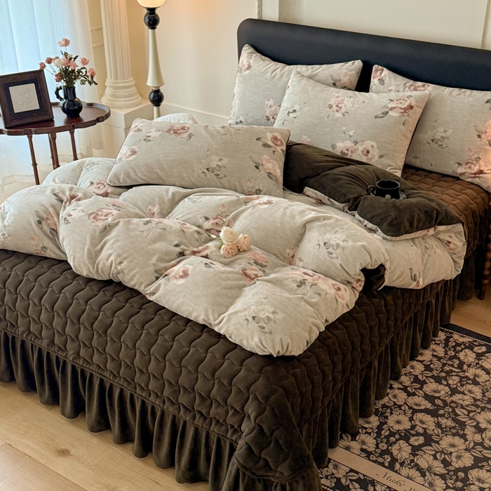 91家纺网 家纺一手货源 找家纺 （总）金盛皇朝家纺 2025新款高克重美拉德牛奶绒床单床盖单件三件四件套