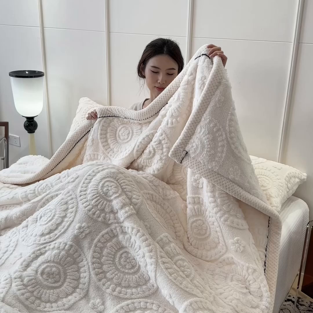 91家纺网 家纺一手货源 找家纺 （总）乐家欣 2025新款A类花朵塔芙绒毛毯