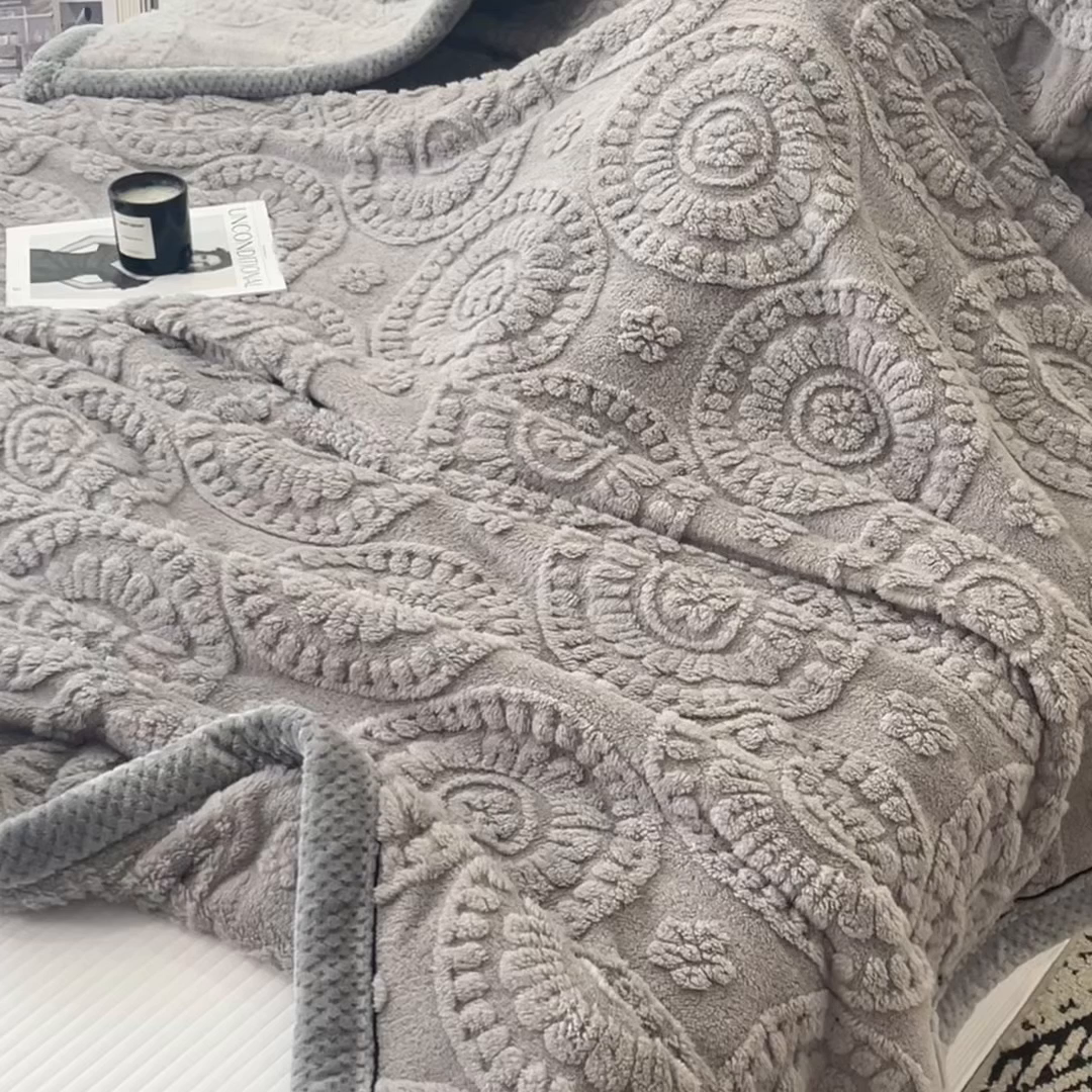 91家纺网 家纺一手货源 找家纺 （总）乐家欣 2025新款A类花朵塔芙绒毛毯