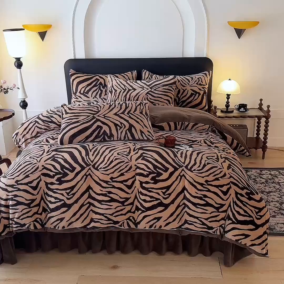 91家纺网 家纺一手货源 找家纺 （总）金盛皇朝家纺 2025新款高克重美拉德牛奶绒床单床盖单件三件四件套