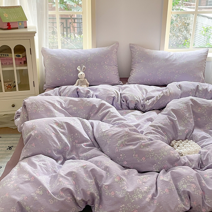 91家纺网 家纺一手货源 找家纺 （总）澜妃 2025新款云感提花双层纱四件套