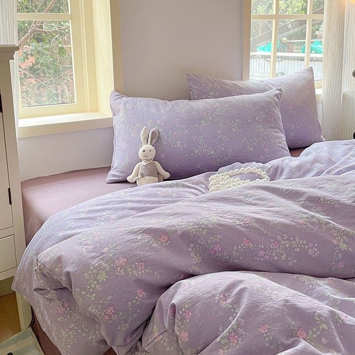 91家纺网 家纺一手货源 找家纺 （总）澜妃 2025新款云感提花双层纱四件套