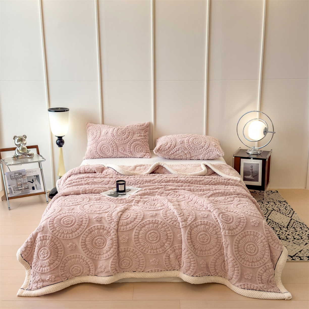 91家纺网 家纺一手货源 找家纺 （总）乐家欣 2025新款A类花朵塔芙绒毛毯