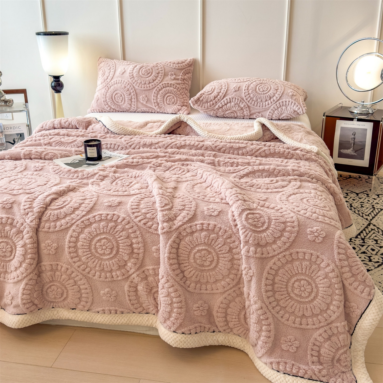 91家纺网 家纺一手货源 找家纺 （总）乐家欣 2025新款A类花朵塔芙绒毛毯