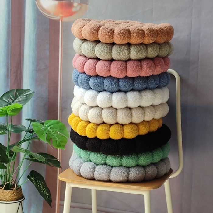 （总）李帅家居 2025新款泰迪绒编织饼干坐垫手工馒头坐垫沙发垫椅子垫批发抱枕