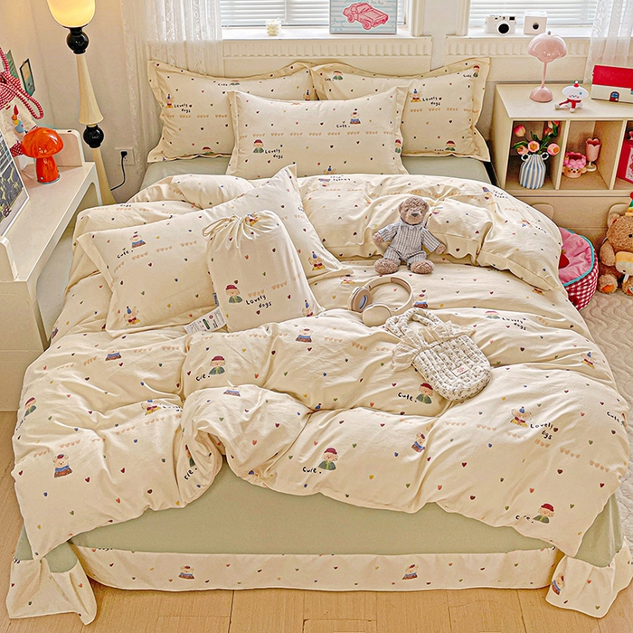 91家纺网 家纺一手货源 找家纺 （总）梦莱斯 2025新款韩国小布袋古法云感棉四件套