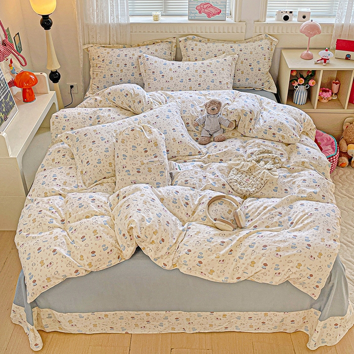 91家纺网 家纺一手货源 找家纺 （总）梦莱斯 2025新款韩国小布袋古法云感棉四件套