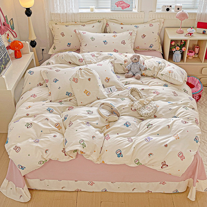 91家纺网 家纺一手货源 找家纺 （总）梦莱斯 2025新款韩国小布袋古法云感棉四件套