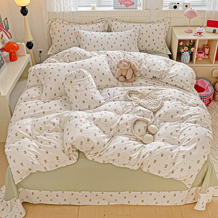 91家纺网 家纺一手货源 找家纺 （总）梦莱斯 2025新款韩国小布袋古法云感棉四件套