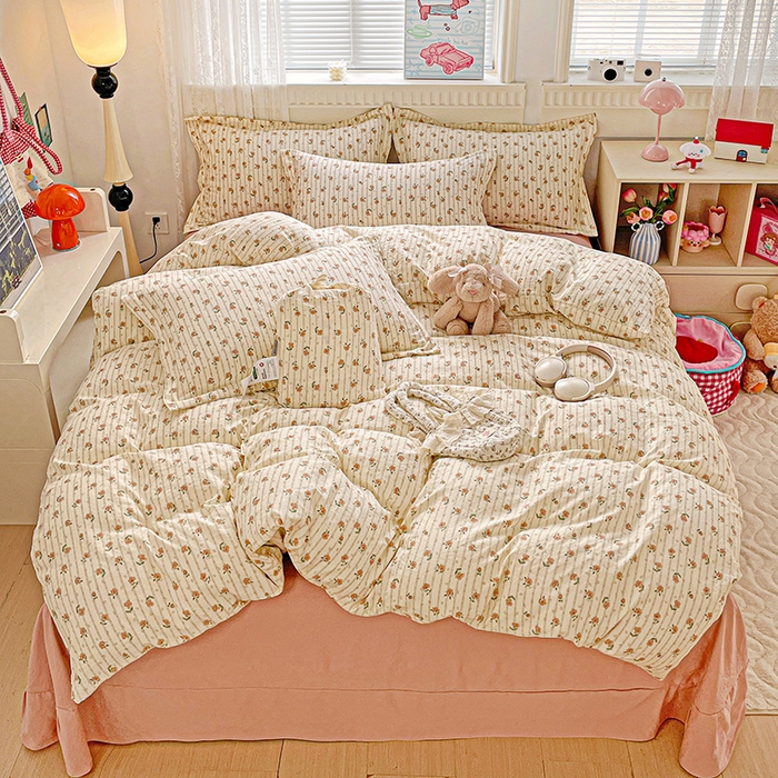 91家纺网 家纺一手货源 找家纺 （总）梦莱斯 2025新款韩国小布袋古法云感棉四件套