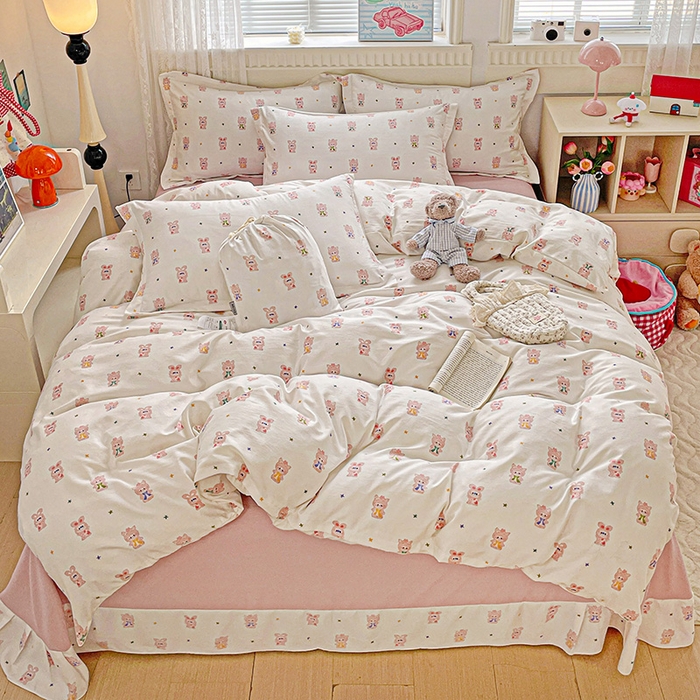 91家纺网 家纺一手货源 找家纺 （总）梦莱斯 2025新款韩国小布袋古法云感棉四件套