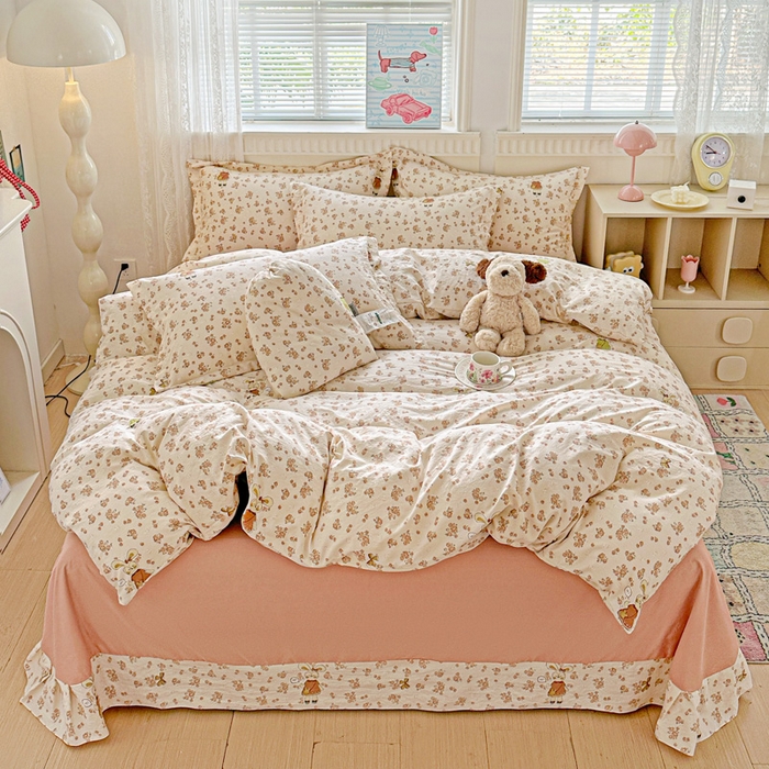 91家纺网 家纺一手货源 找家纺 （总）梦莱斯 2025新款韩国小布袋古法云感棉四件套