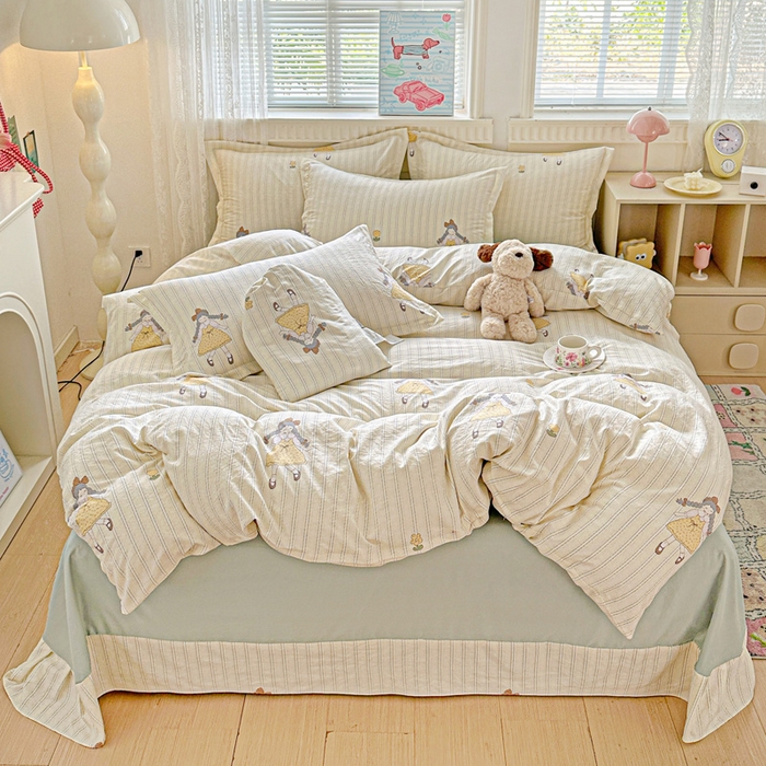 91家纺网 家纺一手货源 找家纺 （总）梦莱斯 2025新款韩国小布袋古法云感棉四件套