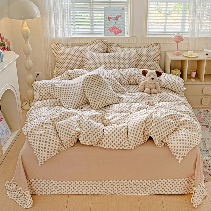 91家纺网 家纺一手货源 找家纺 （总）梦莱斯 2025新款韩国小布袋古法云感棉四件套