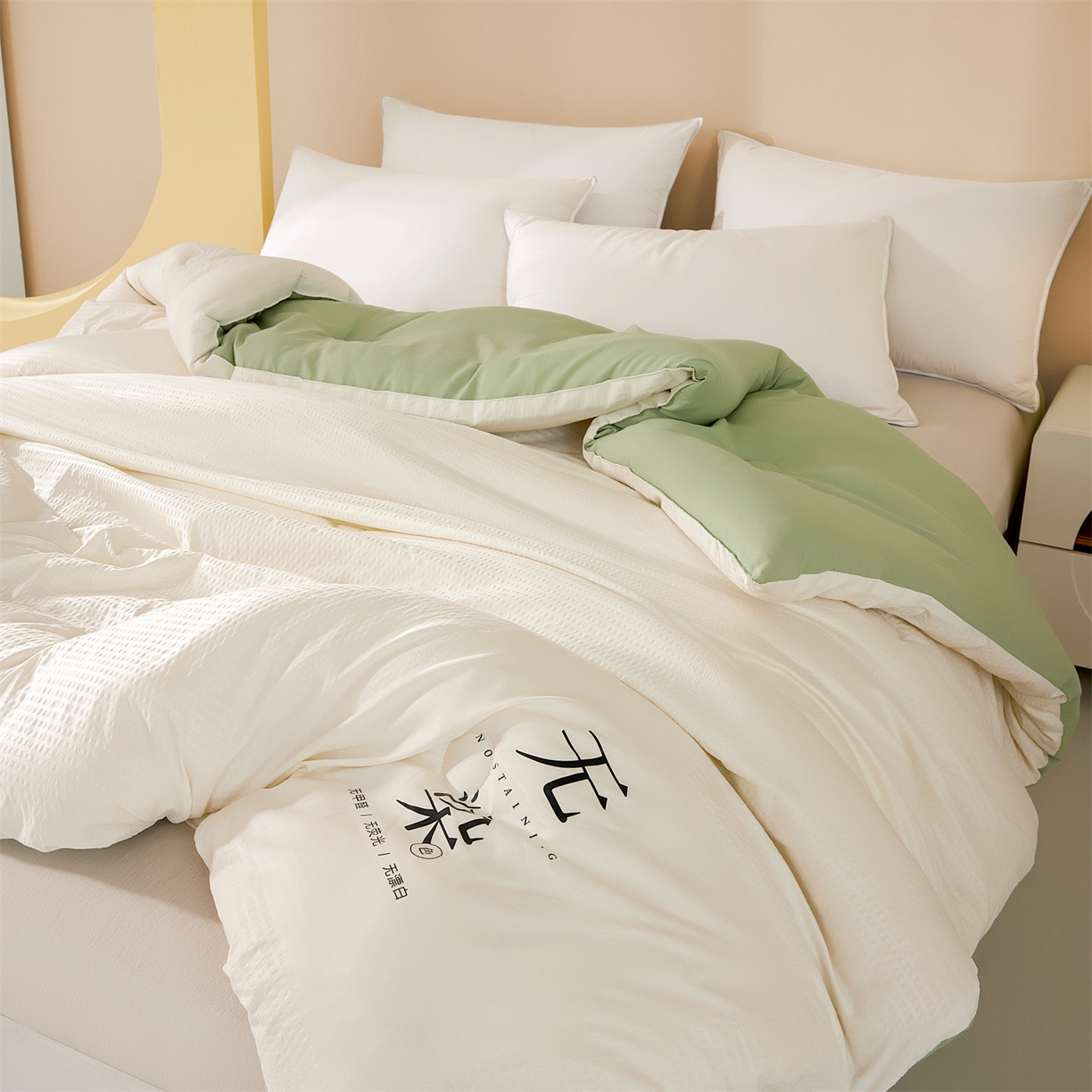 91家纺网 家纺一手货源 找家纺 小叮当家纺仓储工厂店 2025新款亲肤舒适A类水洗棉原棉大豆被被子被芯-无染 无染-奶昔白