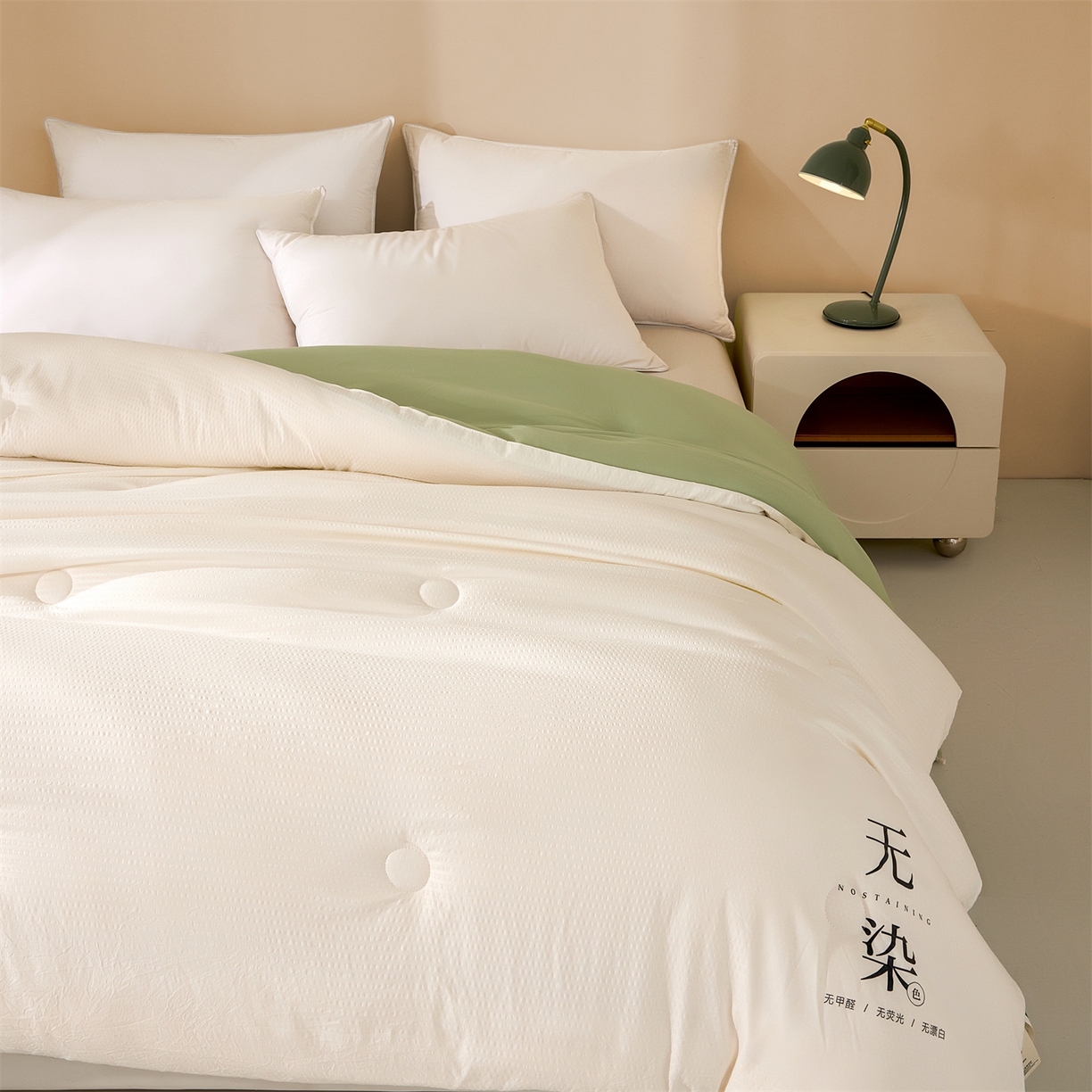 91家纺网 家纺一手货源 找家纺 小叮当家纺仓储工厂店 2025新款亲肤舒适A类水洗棉原棉大豆被被子被芯-无染 无染-奶昔白