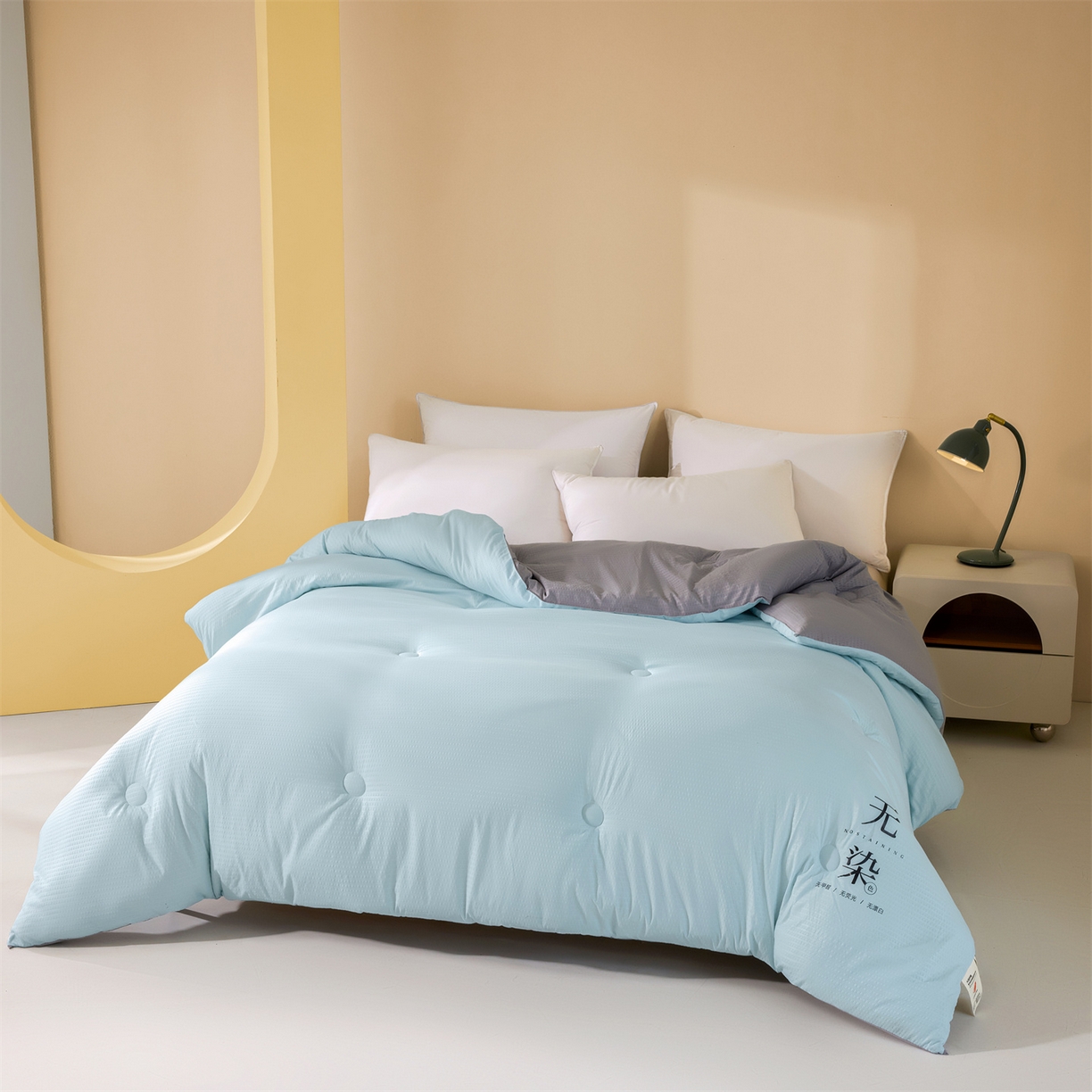 91家纺网 家纺一手货源 找家纺 小叮当家纺仓储工厂店 2025新款亲肤舒适A类水洗棉原棉大豆被被子被芯-无染 无染-淡水蓝