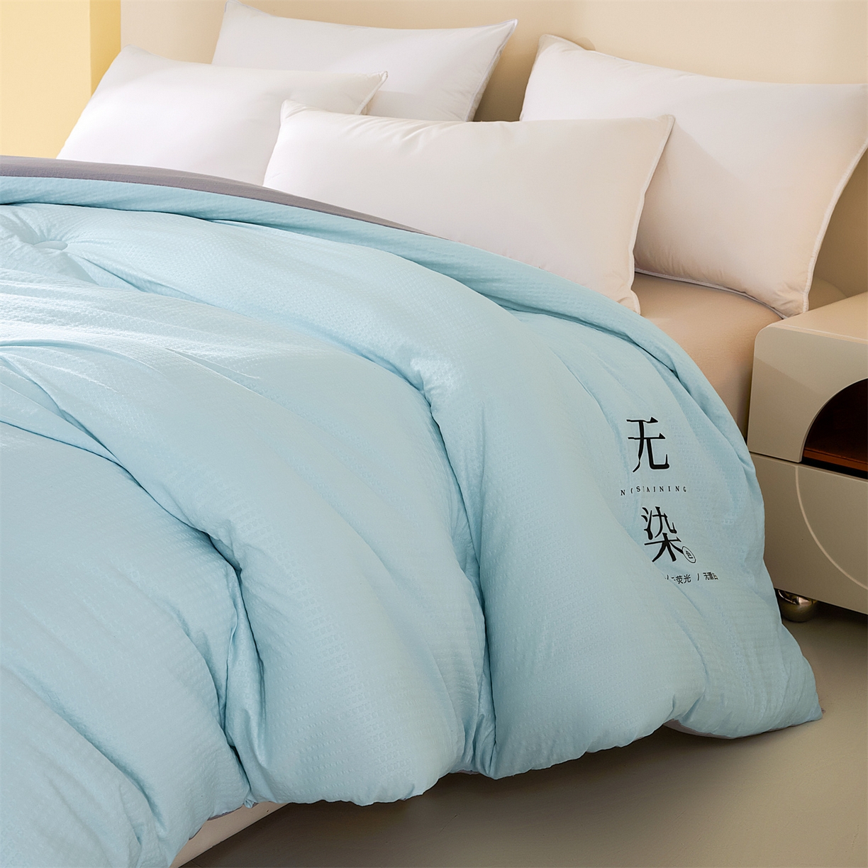 91家纺网 家纺一手货源 找家纺 小叮当家纺仓储工厂店 2025新款亲肤舒适A类水洗棉原棉大豆被被子被芯-无染 无染-淡水蓝